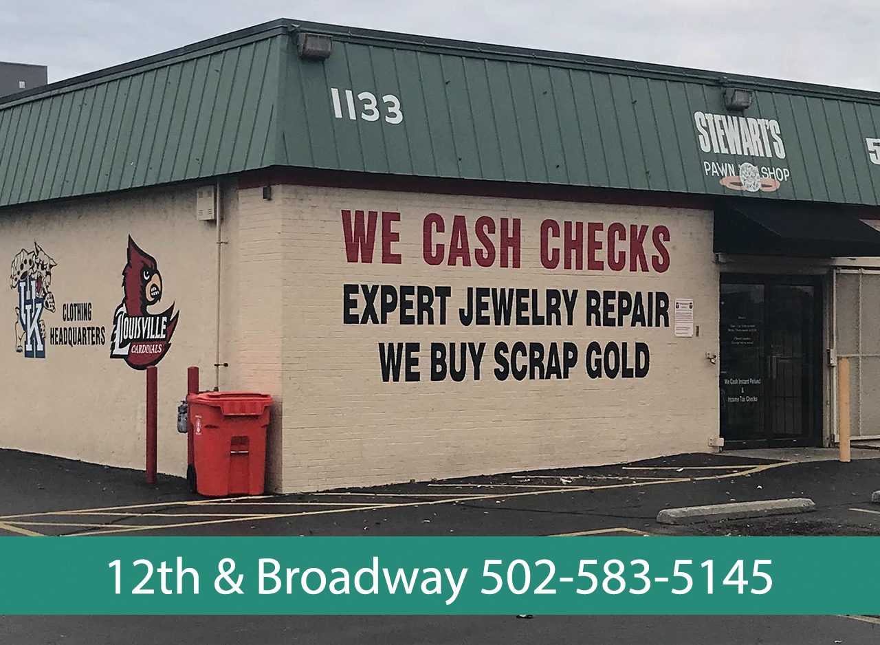 A sign on the side of a building that says " we cash checks ".